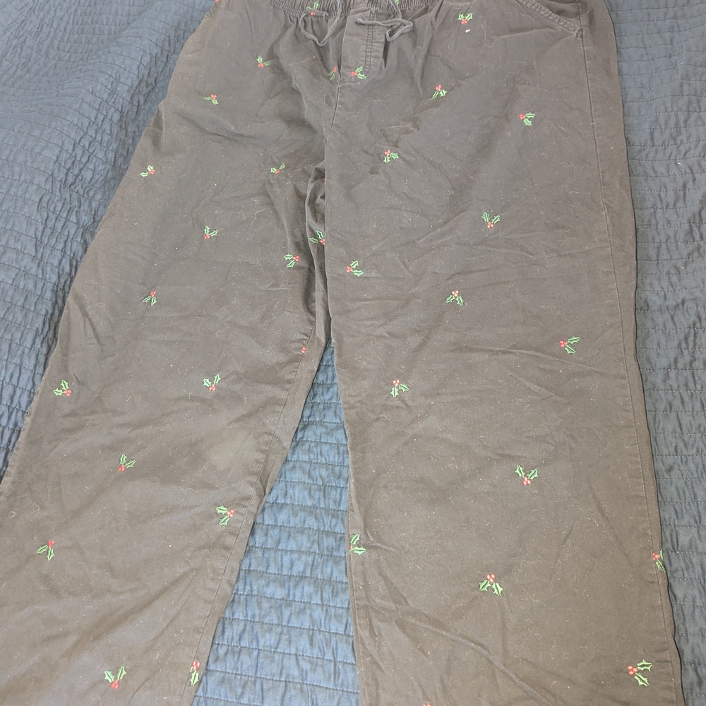 Kids Brown Embroidered Pants